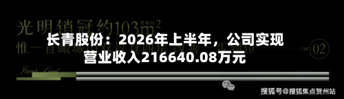 长青股份：2026年上半年，公司实现营业收入216640.08万元-第2张图片