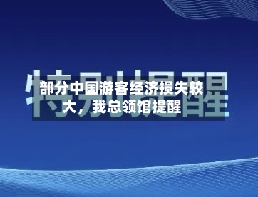 部分中国游客经济损失较大，我总领馆提醒