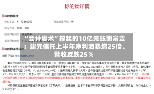 “会计魔术”撑起的10亿元账面富贵：建元信托上半年净利润暴增25倍、营收反跌25％-第2张图片