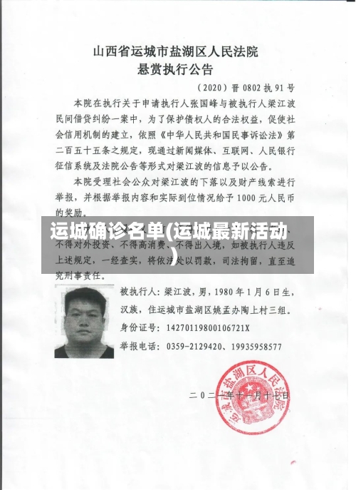 运城确诊名单(运城最新活动)-第2张图片