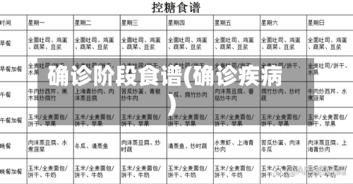 确诊阶段食谱(确诊疾病)