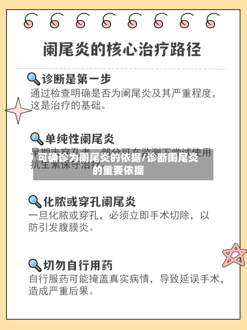 可确诊为阑尾炎的依据/诊断阑尾炎的重要依据