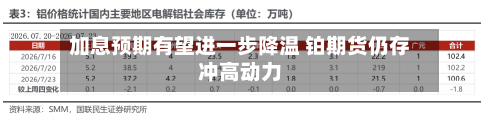 加息预期有望进一步降温 铂期货仍存冲高动力-第3张图片