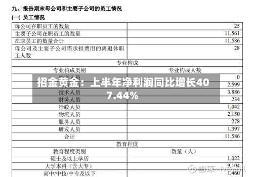 招金黄金：上半年净利润同比增长407.44%
