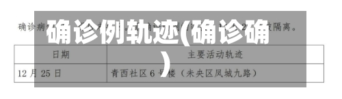 确诊例轨迹(确诊确)