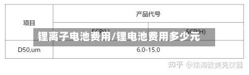 锂离子电池费用/锂电池费用多少元