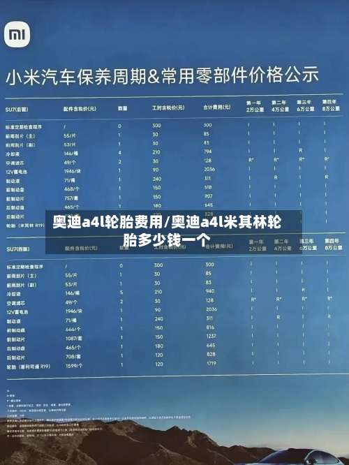 奥迪a4l轮胎费用/奥迪a4l米其林轮胎多少钱一个