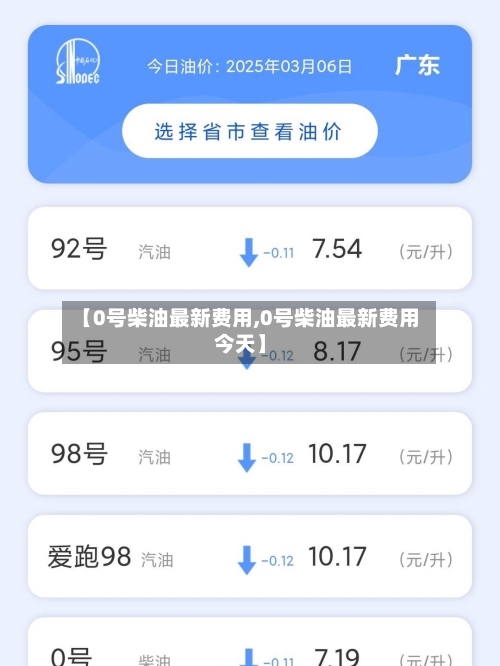 【0号柴油最新费用,0号柴油最新费用今天】