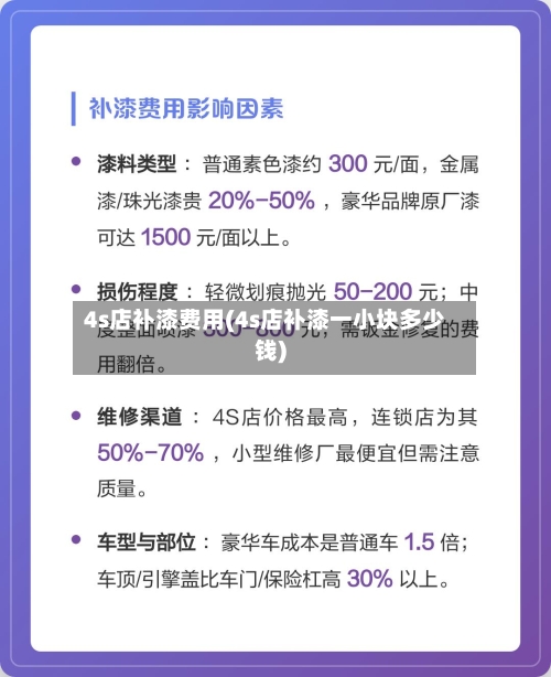 4s店补漆费用(4s店补漆一小块多少钱)-第3张图片