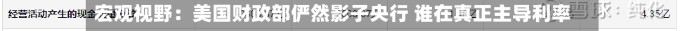 宏观视野：美国财政部俨然影子央行 谁在真正主导利率-第2张图片