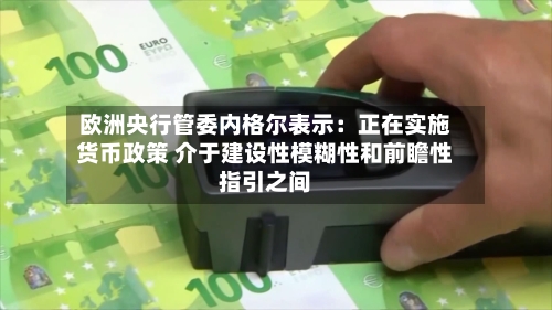 欧洲央行管委内格尔表示：正在实施货币政策 介于建设性模糊性和前瞻性指引之间-第2张图片