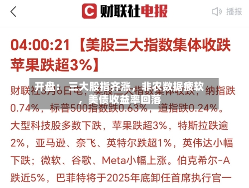 开盘： 三大股指齐涨	，非农数据疲软，美债收益率回落-第2张图片