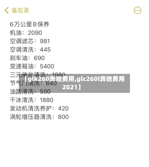 【glk260奔驰费用,glc260l奔驰费用2021】