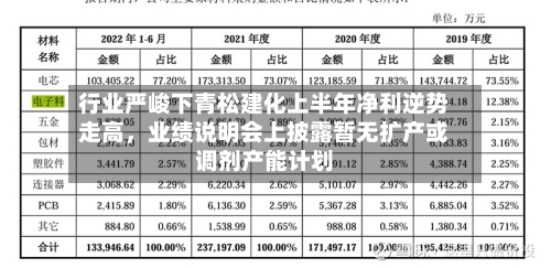 行业严峻下青松建化上半年净利逆势走高，业绩说明会上披露暂无扩产或调剂产能计划-第3张图片