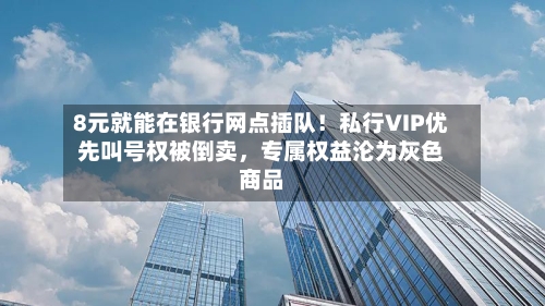 8元就能在银行网点插队！私行VIP优先叫号权被倒卖，专属权益沦为灰色商品-第2张图片
