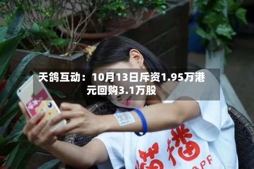天鸽互动：10月13日斥资1.95万港元回购3.1万股-第2张图片