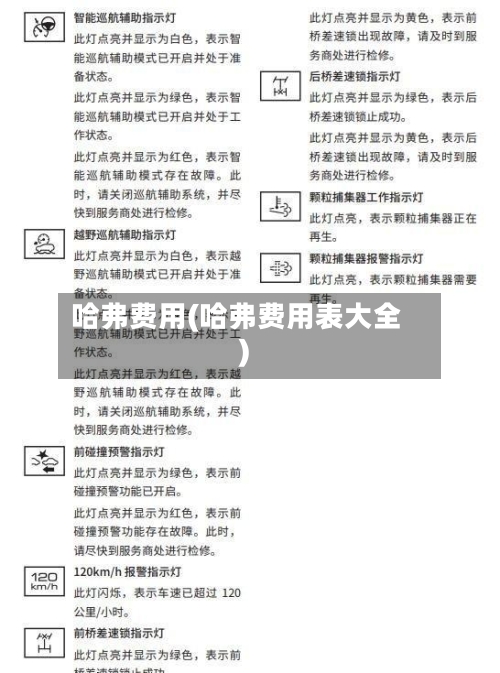 哈弗费用(哈弗费用表大全)