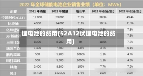 锂电池的费用(52A12伏锂电池的费用)-第2张图片