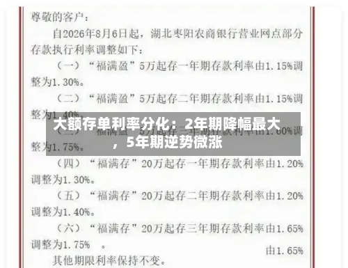 大额存单利率分化：2年期降幅最大，5年期逆势微涨-第3张图片
